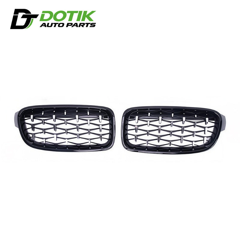 bmw f30 diamond mesh black trim chrome diamond grille