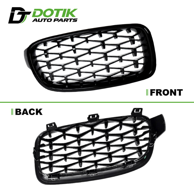 bmw f30 front kidney grille front and back view diamond