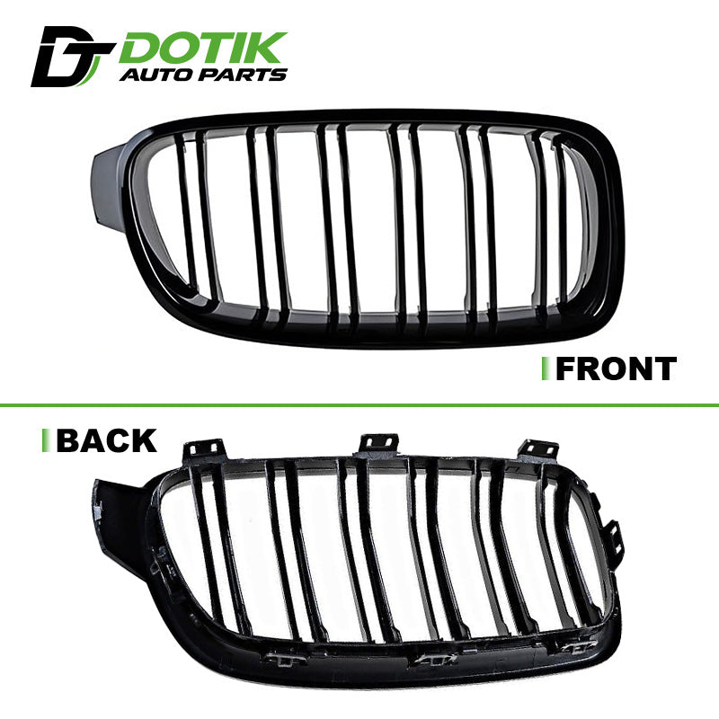 bmw f30 front kidney grille front and back view double