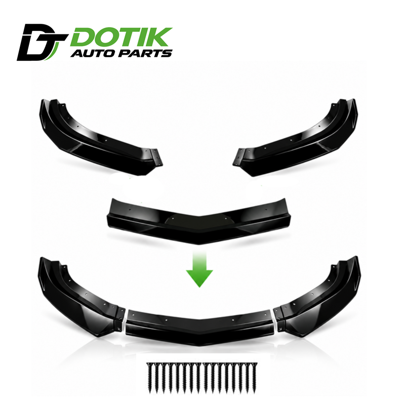 Front Bumper Lip Splitter Fit for Chevy Camaro 2016-2024 Gloss Black ABS 3Pcs